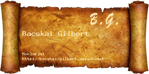Bacskai Gilbert névjegykártya